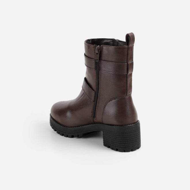Mochi Women Brown Casual Boots (SKU: 31-689-12-36)