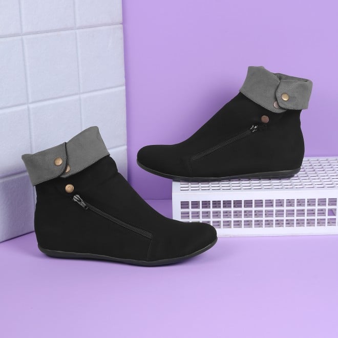 Mochi Women Black Casual Boots