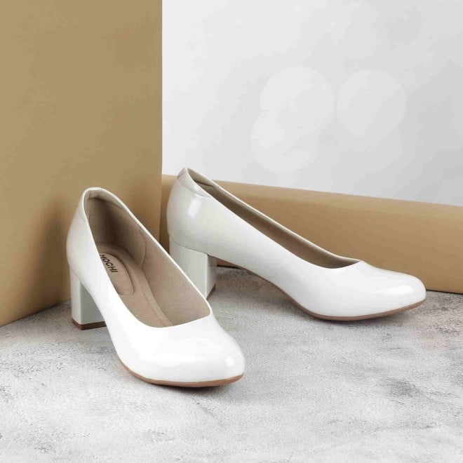 Mochi Women White Formal Slip-Ons