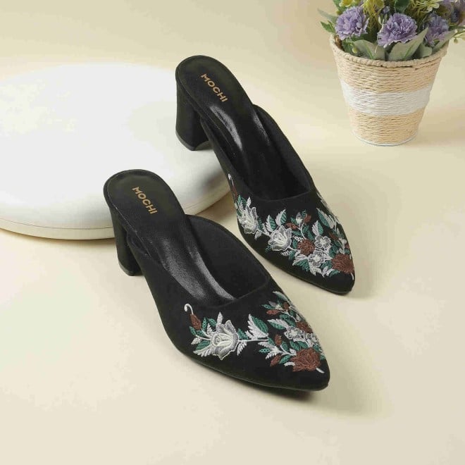 Mochi Women Black Casual Slip Ons