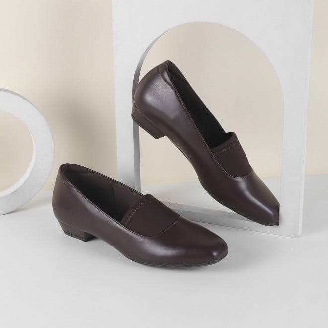 Mochi Women Brown Formal Pumps