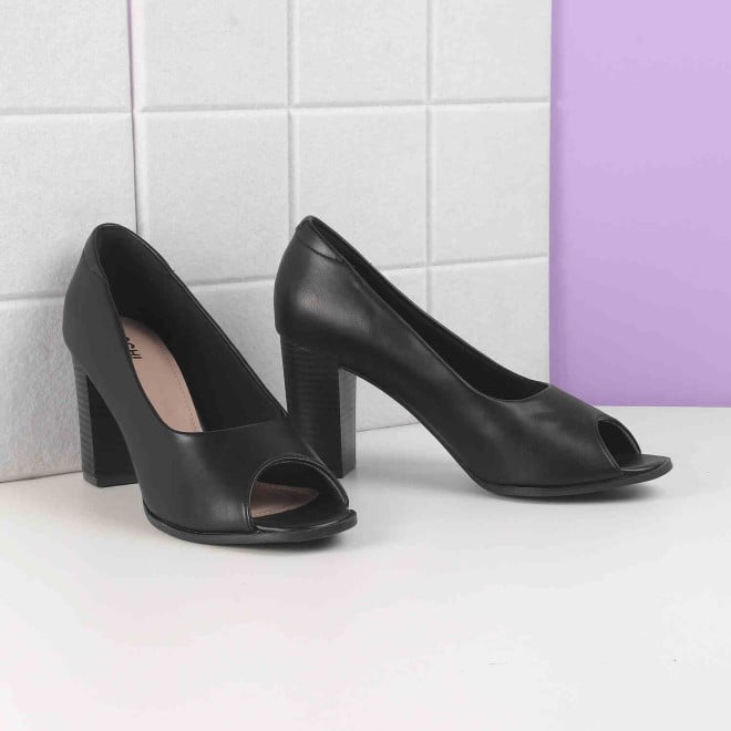 Mochi Women Black Casual Peep Toes