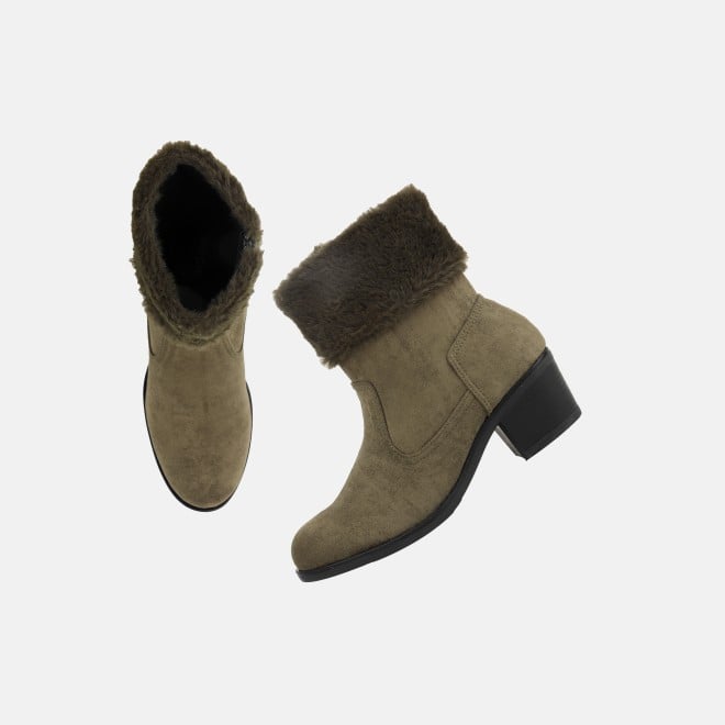Mochi Women Olive Party Boots (SKU: 31-710-49-36)