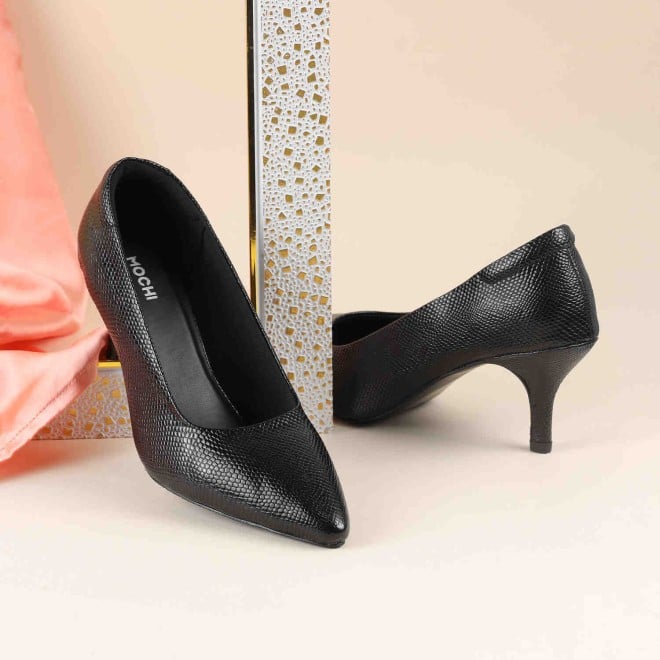 Mochi Women Black Formal Pumps