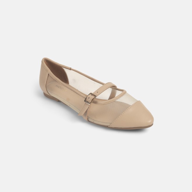 Mochi Women Beige Casual Ballerinas
