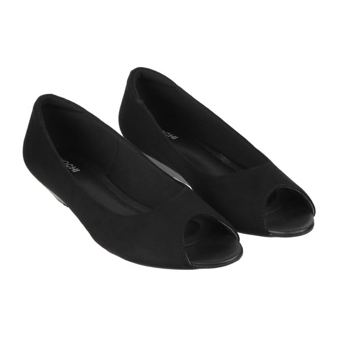 Mochi Women Black Casual Peep Toes