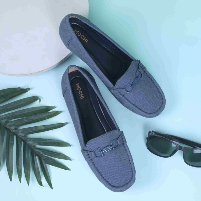 Mochi Women Blue Casual Loafers