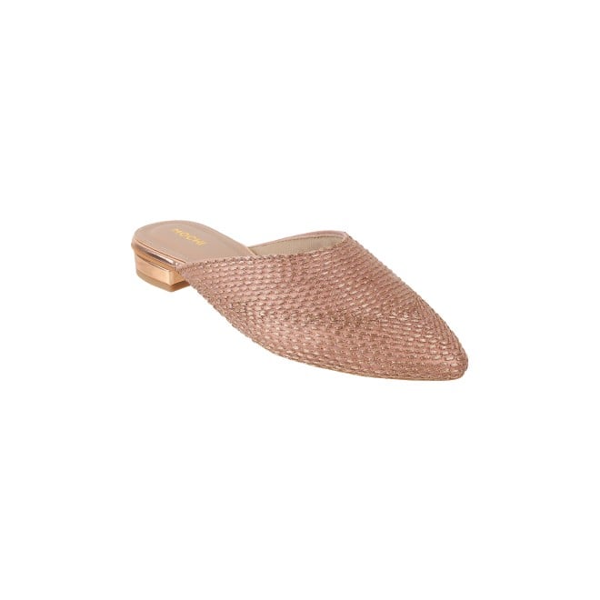 Mochi Women Rose-Gold Ethnic Slip Ons (SKU: 31-812-52-36)