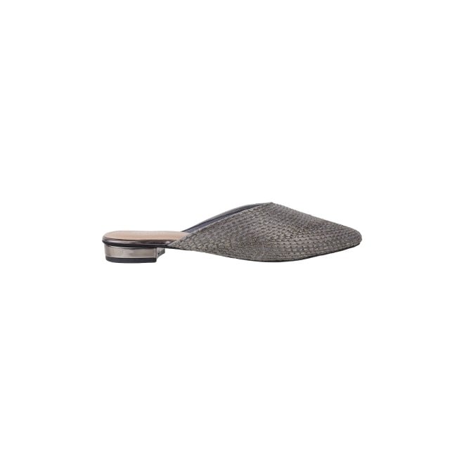 Mochi Women Gun-Metal Ethnic Slip Ons (SKU: 31-812-29-36)