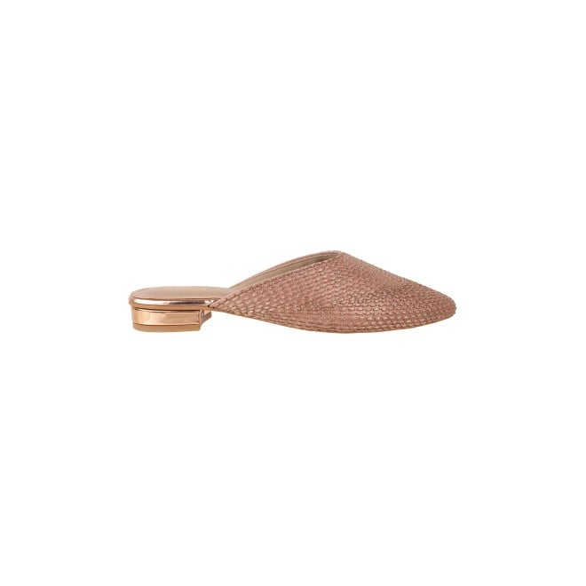 Mochi Women Rose-Gold Ethnic Slip Ons (SKU: 31-812-52-36)