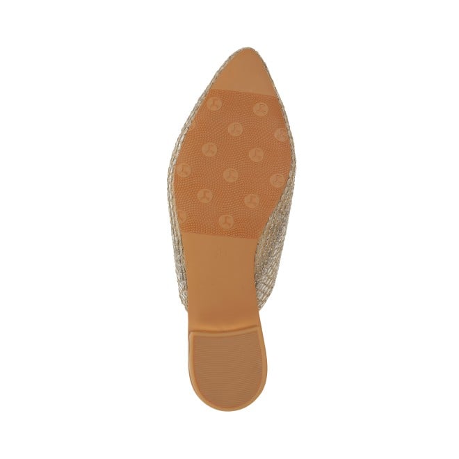 Mochi Women Gold Ethnic Slip Ons (SKU: 31-812-15-36)