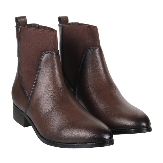 Mochi Women Brown Party Boots