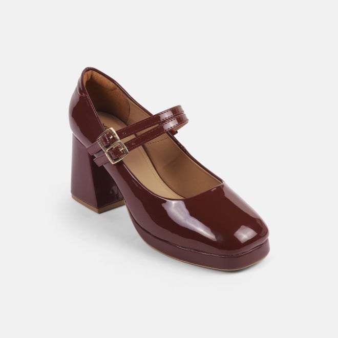 Mochi Women Maroon Formal Pumps