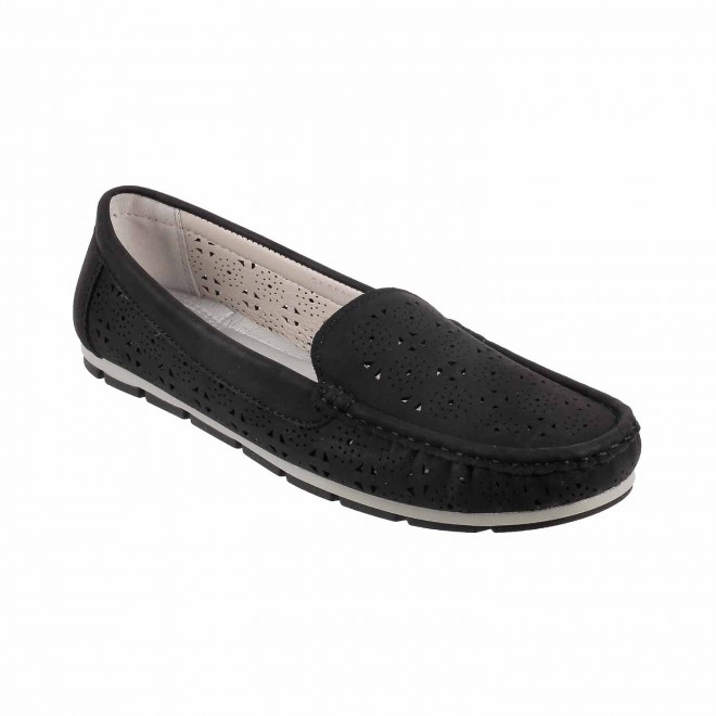 Mochi Black Casual Loafers for Women