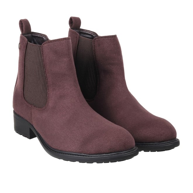 Mochi Women BrownSuede Casual Boots