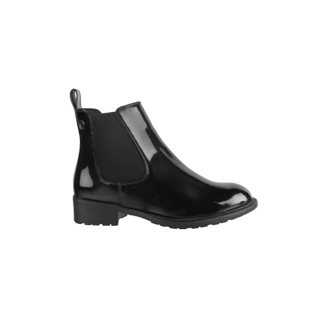 Mochi Women Black-Pat Casual Boots (SKU: 31-88-31-36)