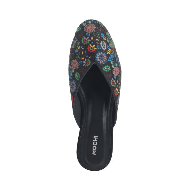 Mochi Women Black Ethnic Slip Ons (SKU: 31-887-11-36)