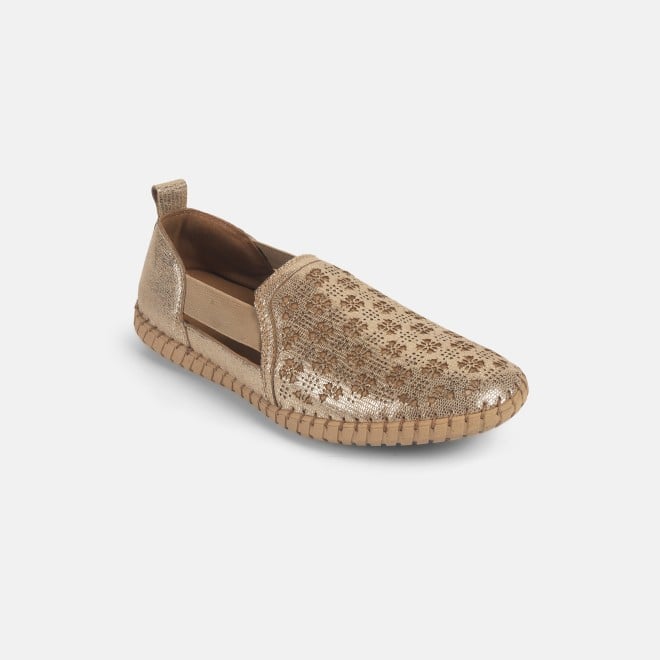 Mochi Women Gold Casual Loafers