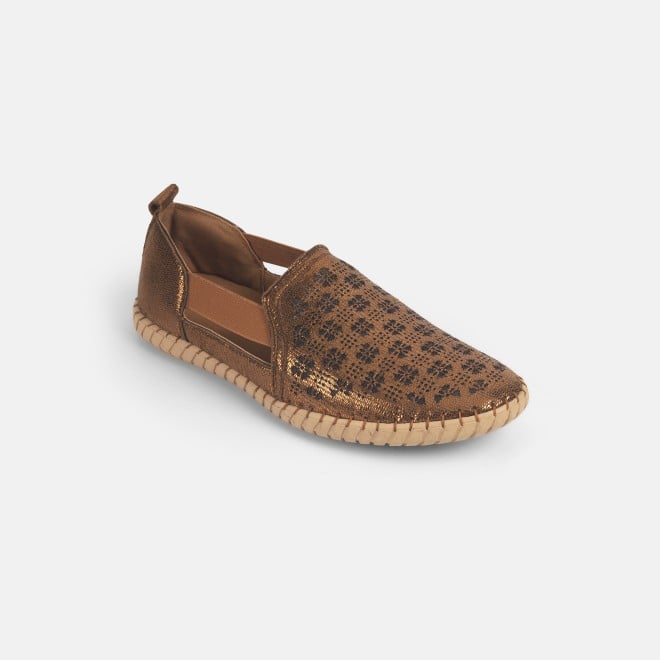 Mochi Women Antic-gold Casual Loafers