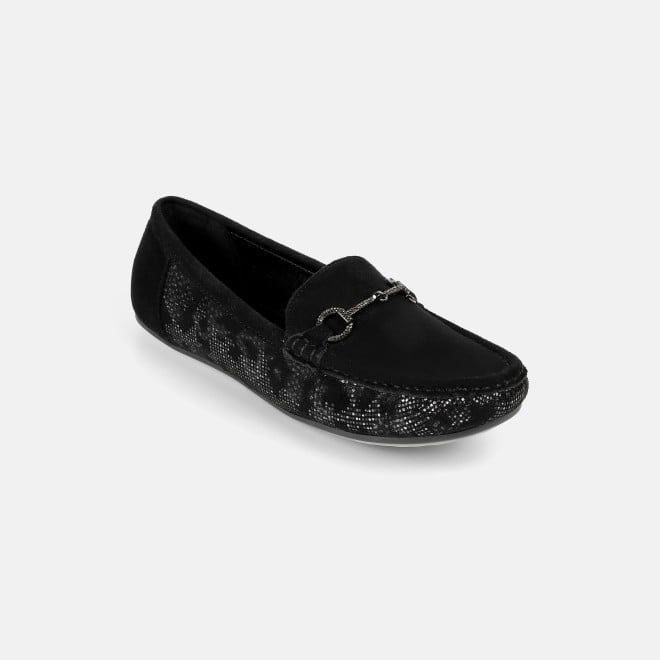 Mochi Women Black Casual Loafers