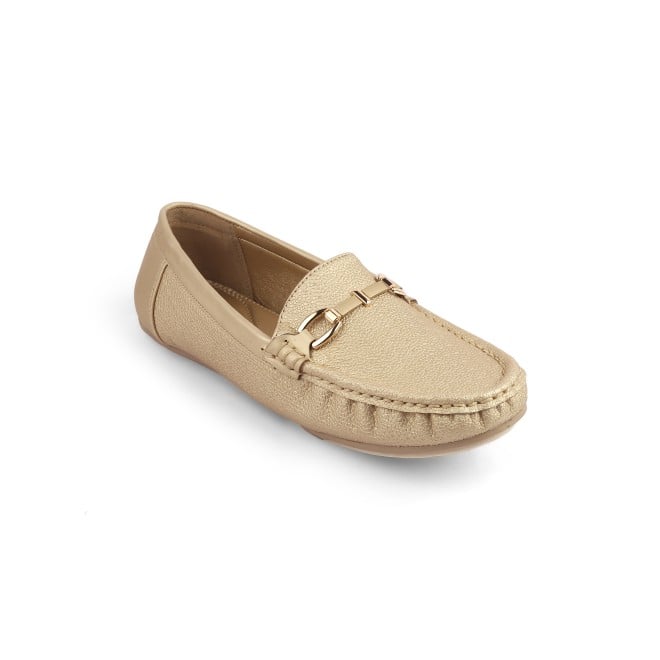 Mochi Women Gold Casual Loafers
