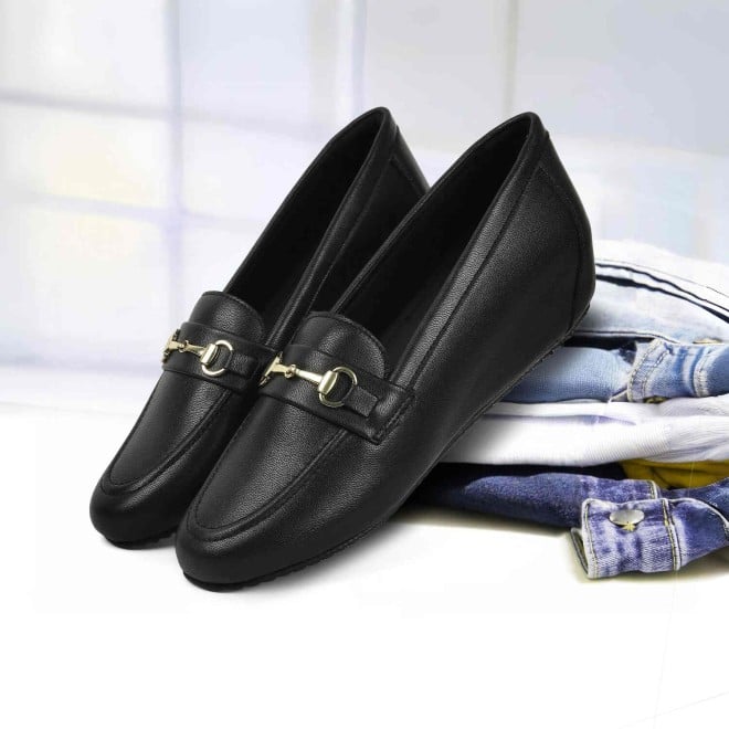 Mochi Women Black Casual Loafers