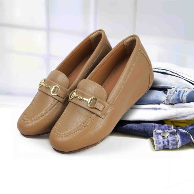 Mochi Women Beige Casual Loafers
