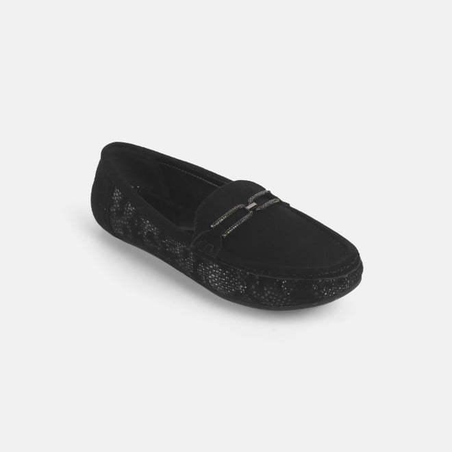 Mochi Women Black Casual Loafers