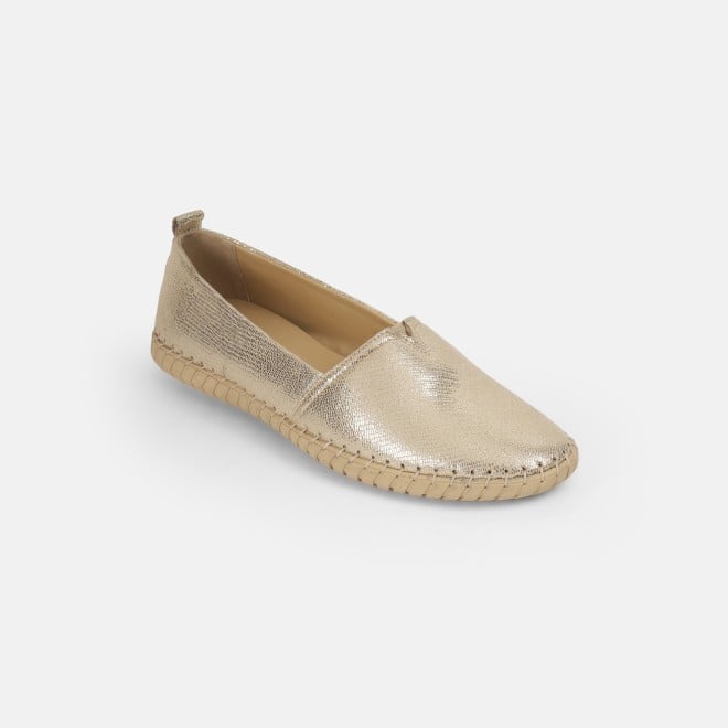 Mochi Women Gold Casual Ballerinas