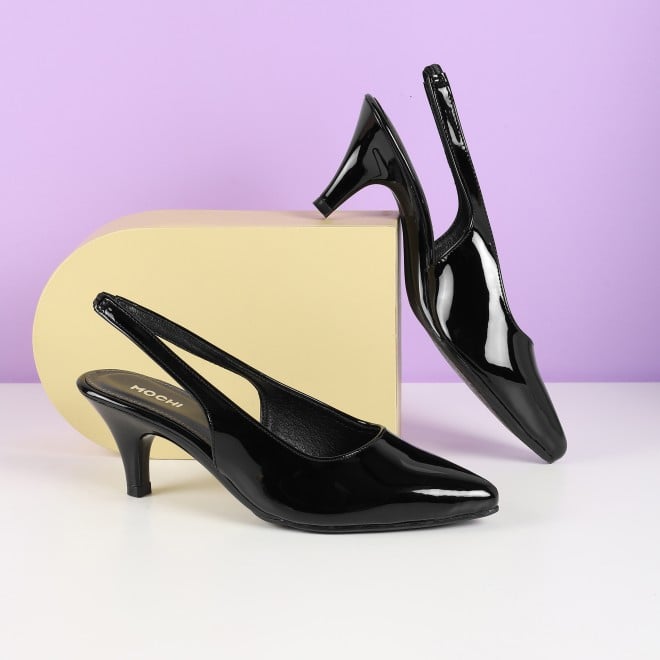 Mochi Women Black Formal Sandals