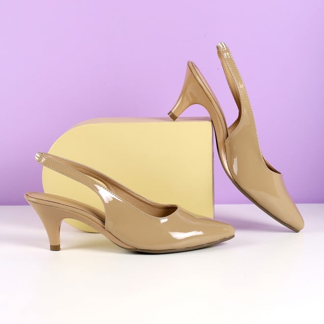 Mochi Women Beige Formal Sandals