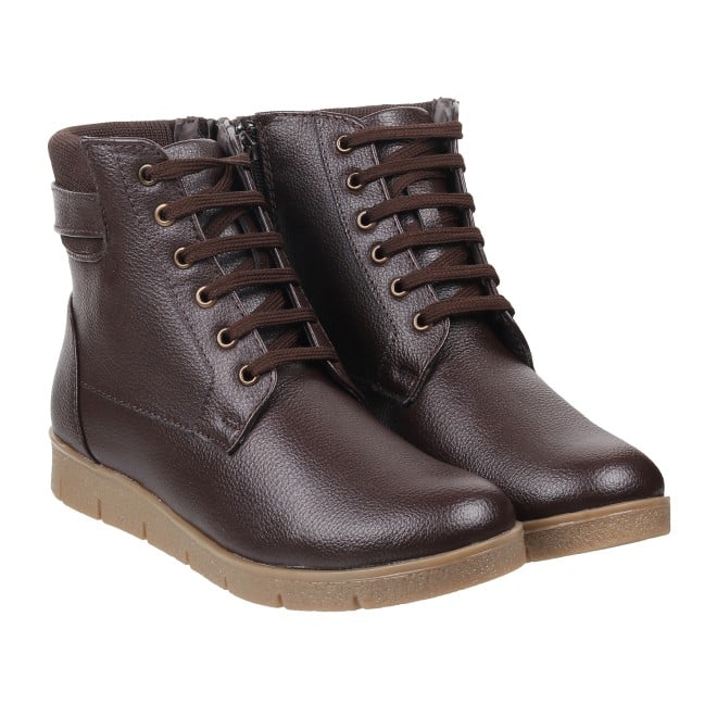 Mochi Women Brown Casual Boots