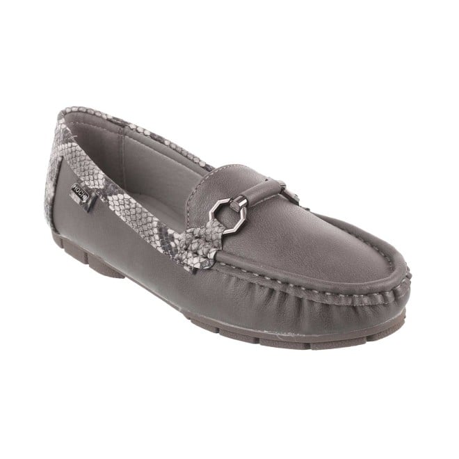 Mochi Grey Casual Loafers for Women