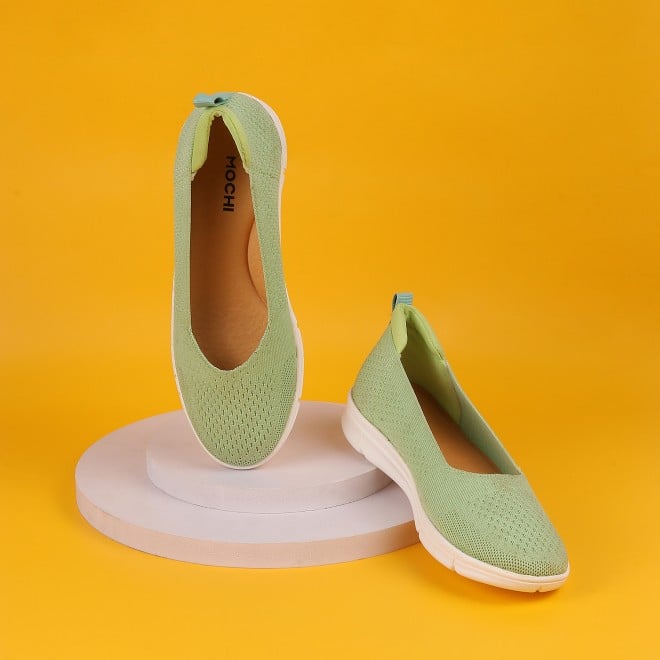 Mochi Women Green Casual Ballerinas