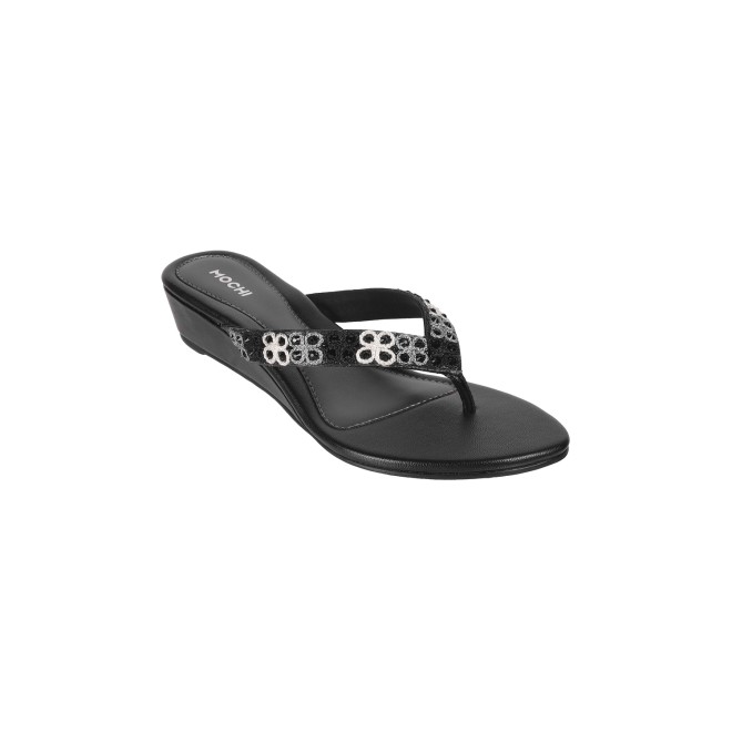 Mochi Women Black Casual Slippers (SKU: 32-1048-11-36)