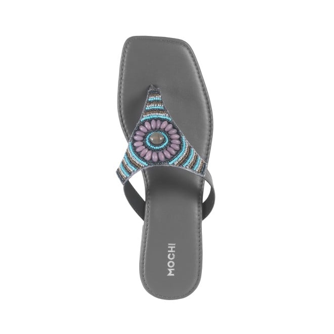 Mochi Women Grey Casual Slippers (SKU: 32-1051-14-36)