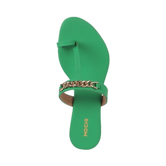 Mochi Women Green Casual Slippers (SKU: 32-1062-21-36)