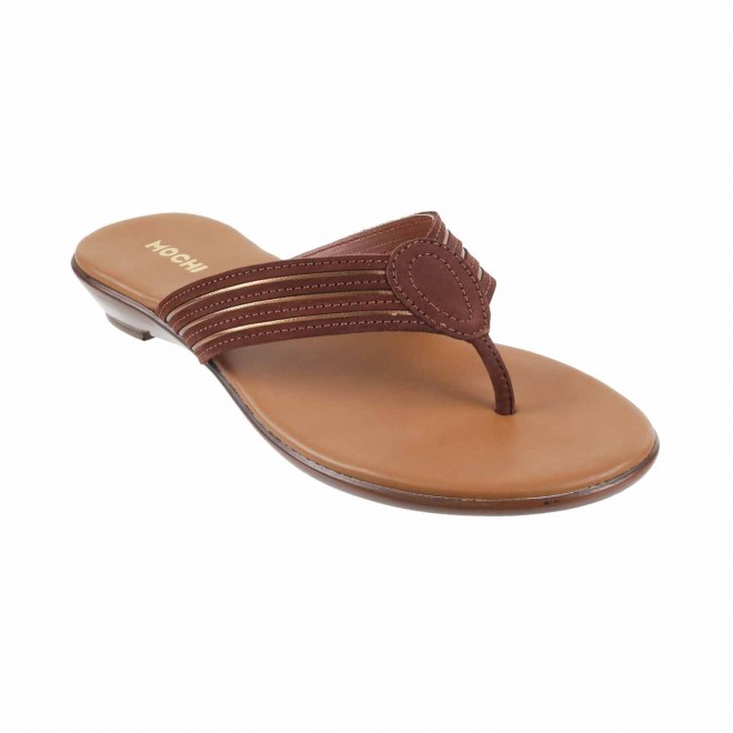 Mochi Brown Casual Slip Ons for Women