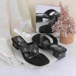 Women Black Casual Slippers