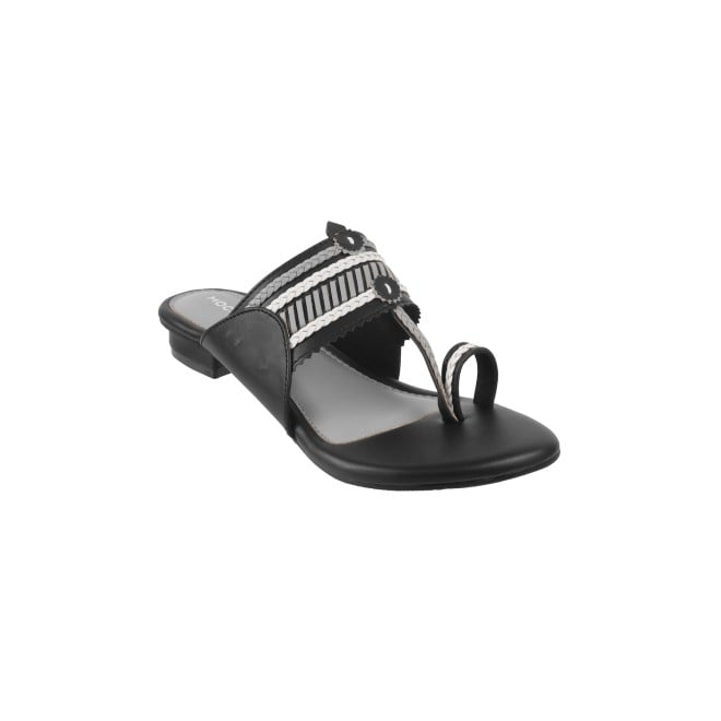 Mochi Women Black Casual Slippers & Flip Flops (SKU: 32-1105-11-36)