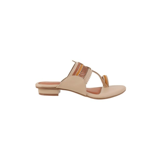 Mochi Women Beige Casual Slippers & Flip Flops (SKU: 32-1105-20-36)