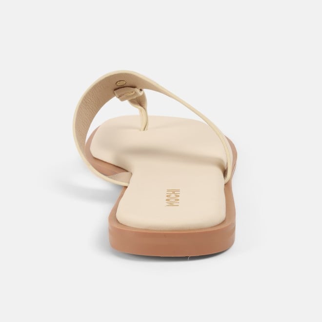 Mochi Women Beige Casual Slippers (SKU: 32-1108-20-36)
