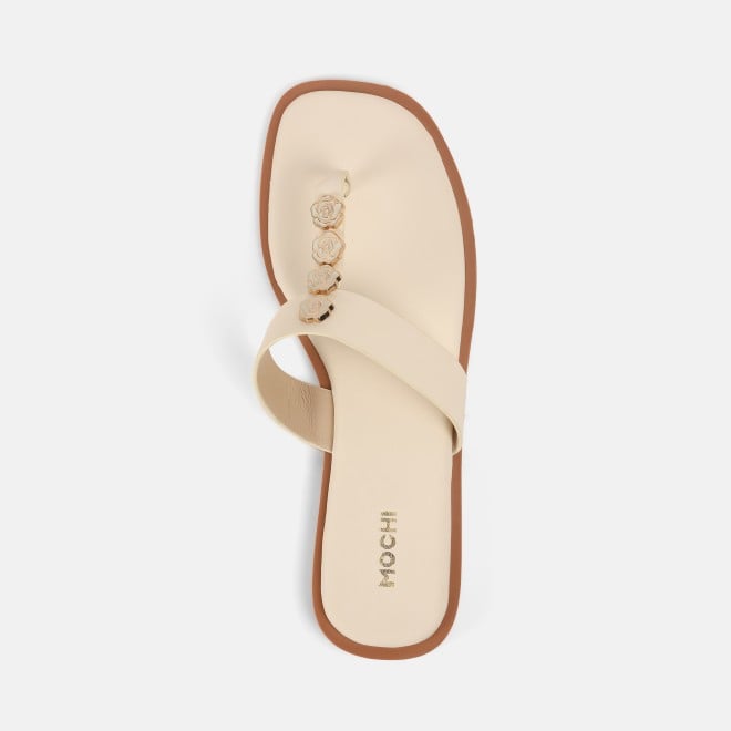 Mochi Women Beige Casual Slippers (SKU: 32-1108-20-36)