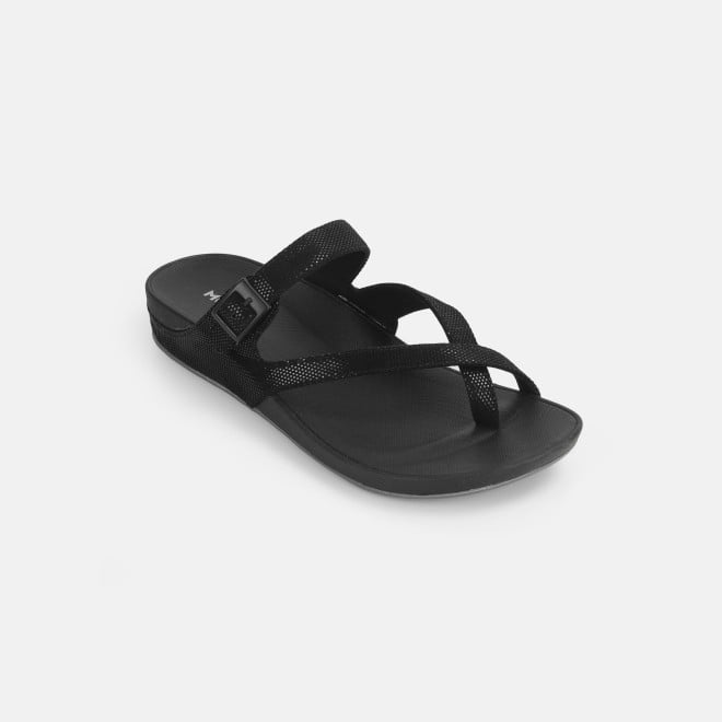 Mochi Women Black Casual Slippers