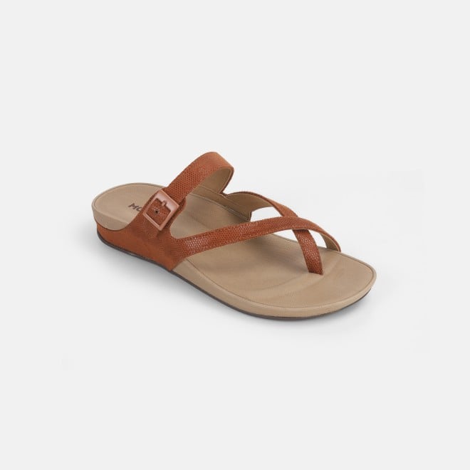 Mochi Women Tan Casual Slippers