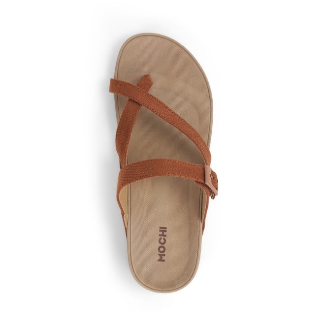 Mochi Women Tan Casual Slippers (SKU: 32-1127-23-36)