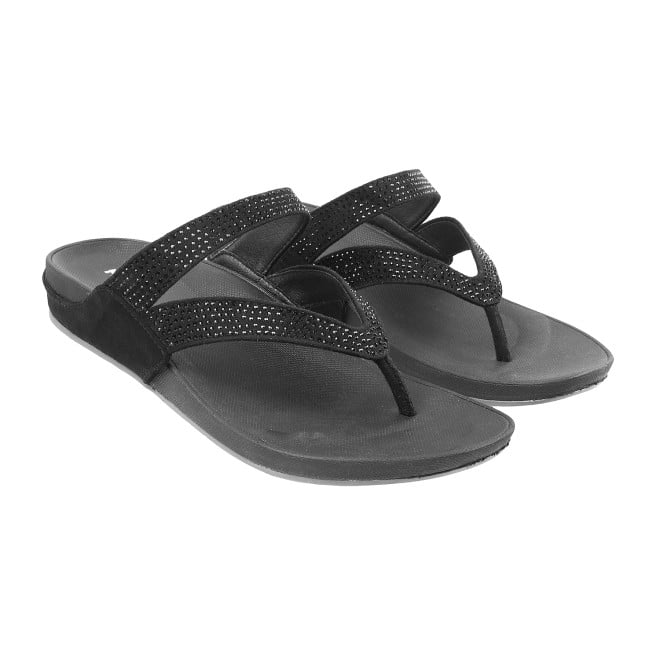 Mochi Women Black Casual Sandals