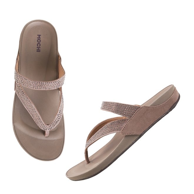 Mochi Women Beige Casual Sandals (SKU: 32-114L-20-42)
