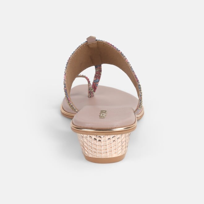Mochi Women Peach Ethnic Kolhapuris (SKU: 32-1164-80-36)