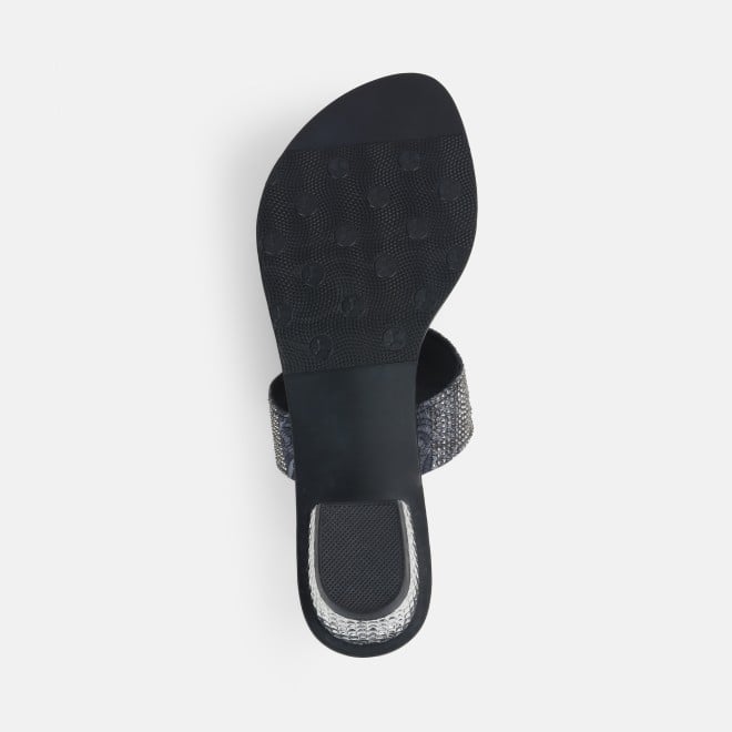 Mochi Women Black Ethnic Kolhapuris (SKU: 32-1164-11-36)